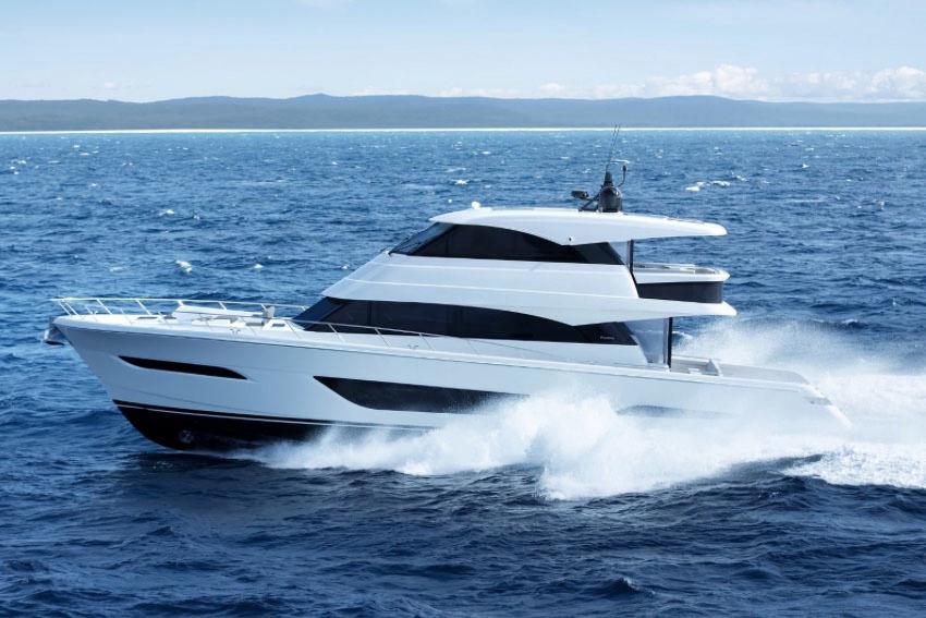 Manufacturer Provided Image: 2025 Maritimo M75 yacht cruising on open sea.
