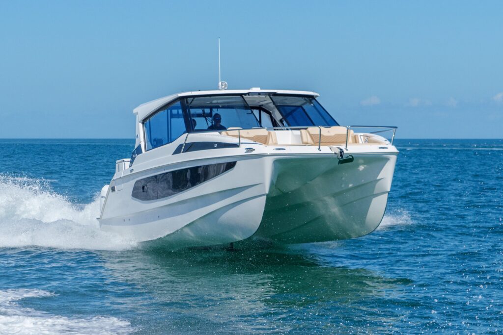 2021 Aquila 36 Sport cruising on open water