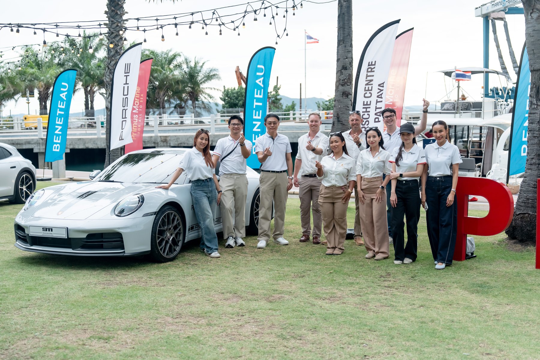 The Primus Marine team with Porsche at the Open Day